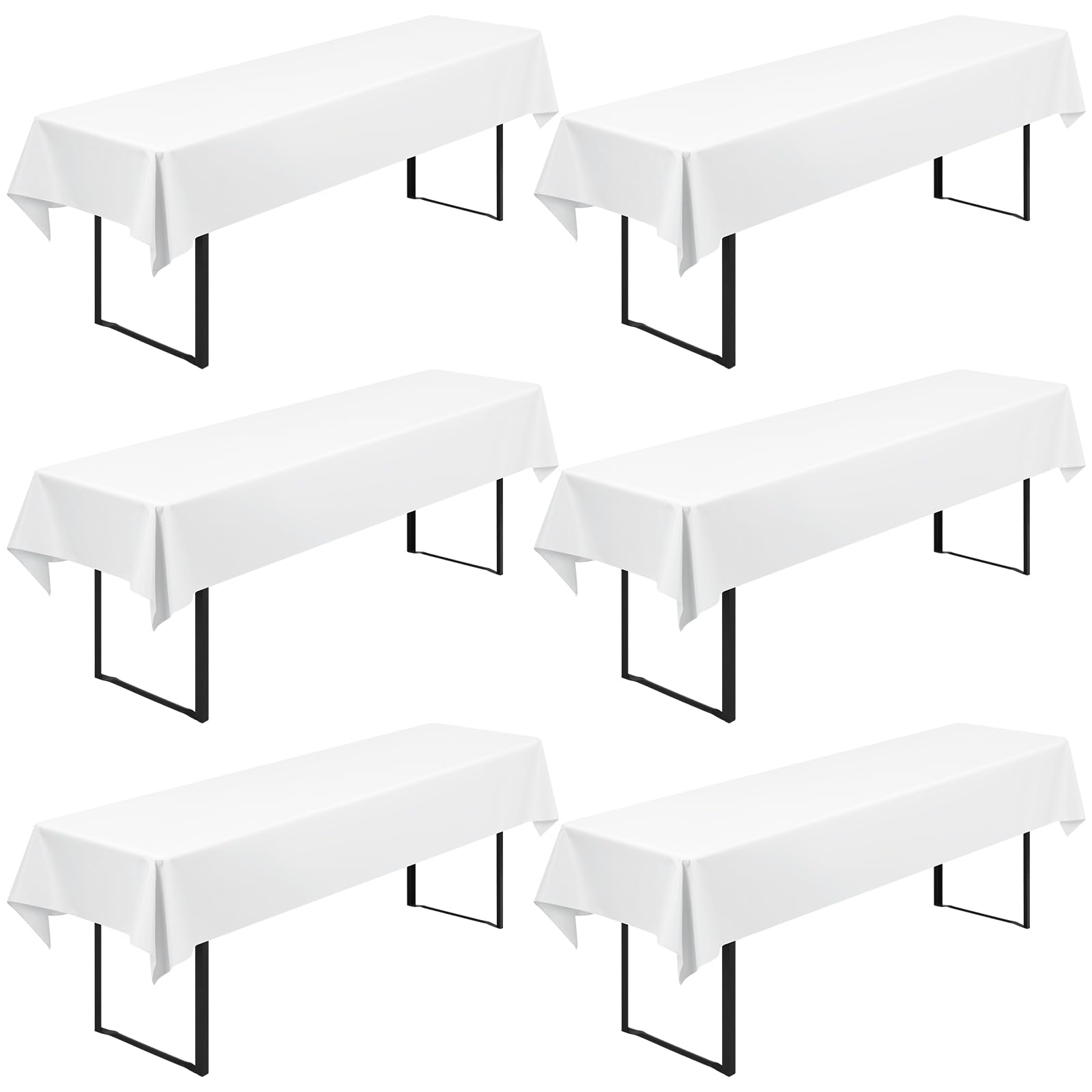 Juego de 6 manteles universales para mesa de cerveza de 50 cm y 70 cm, color blanco