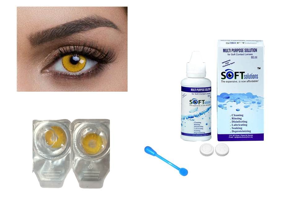 YELLOW MD SPARKLE MONTHLY CRAZY CONTACT LENS/HORROR LENS WITH CASE, LENS HOLDER AND 60ML SOLUTION (PACK OF 1 PAIR) (B09ZVBGB7W) Amazon Price History, Amazon Price Tracker