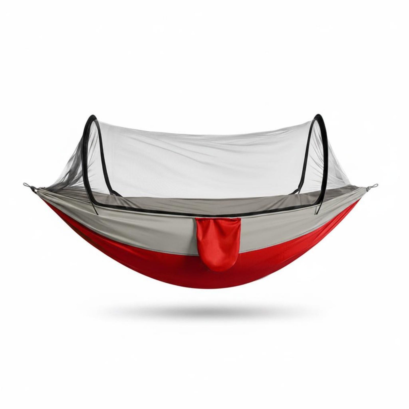 Thickened Material Bug Net Swinging Bed Reinforced Stitching Anti-Tip Swinging Bed Bed Breathable Mesh Hanging Bed Net Comfortable Lounging for Adults, Kids, Indoor, Red-Ink Gray Single-image-48