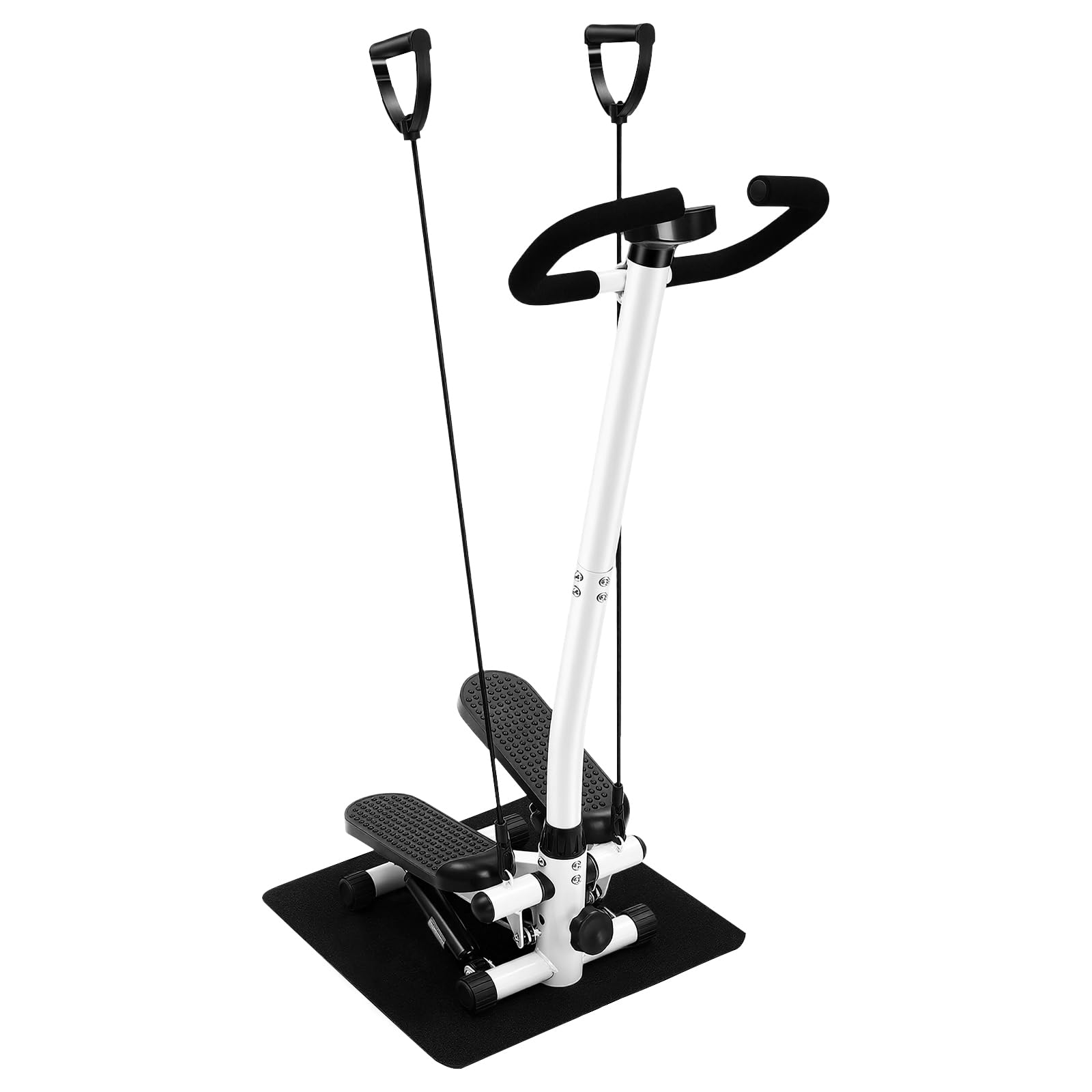 Stepper de fitness, machine à stepper avec guidon, résistance de 150 kg, hauteur d'entraînement réglable, système d'entraînement hydraulique pour perdre du poids, formes et entraînement