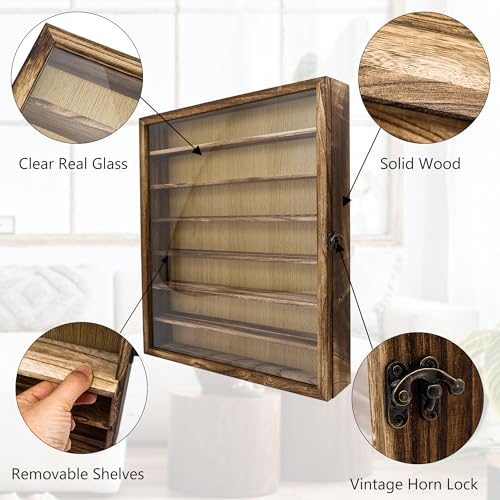 Image of 16x20 Large Shadow Box Frame with Removable Shelves,Collectible Display Shelves Case,Military Challenge Coin Display Case,Wood Shadow Boxes Display Cases for Keepsake,Pictures