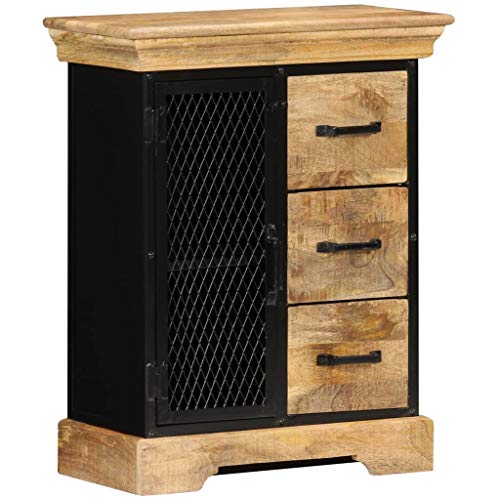 vidaXL Buffet Commode Stockage de Chambre Armoire à Tiroirs Armoire de Rangement Salon Salle de Séjour Intérieur Bois de Manguier Massif