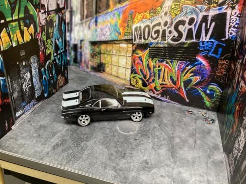1/10 Scale RC Scale Garage Walls Diorama Backdrop - 4pc Wall Decal KIT - for R/C Crawler, Cars Trucks - Urban Street Art Overload