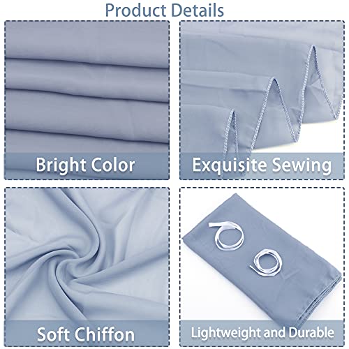 12 Packs Dusty Blue 10Ft Chiffon Table Runner 27 X 120 Inches Sheer Chiffon Table Runner Romantic Boho Rustic Wedding Table Runner For Wedding Birthday Party Decor Bridal Baby Shower Table Decoration #TOP3