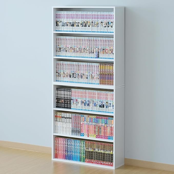 Amazon｜本棚 スリム 大容量 6段 幅59×奥行17×高さ134cm ラック 組立品