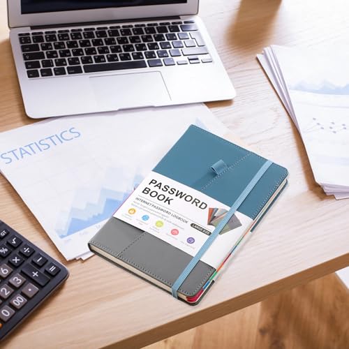 Carnet de mots de passe A5 avec intercalaires alphabet pour code connexion ordinateur - 3