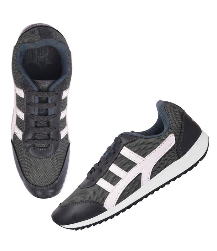 Image of Unistar Sports Shoes for Men | Non-Slippery Black & Red Shoes | Comfortable & Water Resistant | Outdoor, Casual, Jungle, Sports, Running, Hiking, Trekking | Size - 6