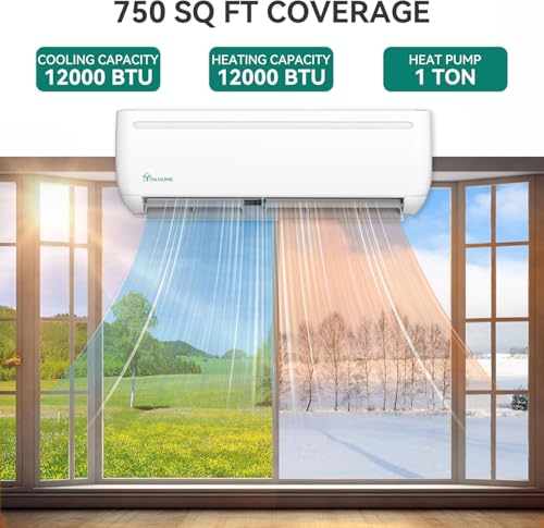 Image of YITAHOME 24000 BTU Mini Split Air Conditioner Heat Pump System, Wifi Enabled 18.5 SEER2 208-230V Inverter Ductless AC Cool Up to 1500 Sq. Ft, Compatible with Alexa, Complete Installation Kit, White