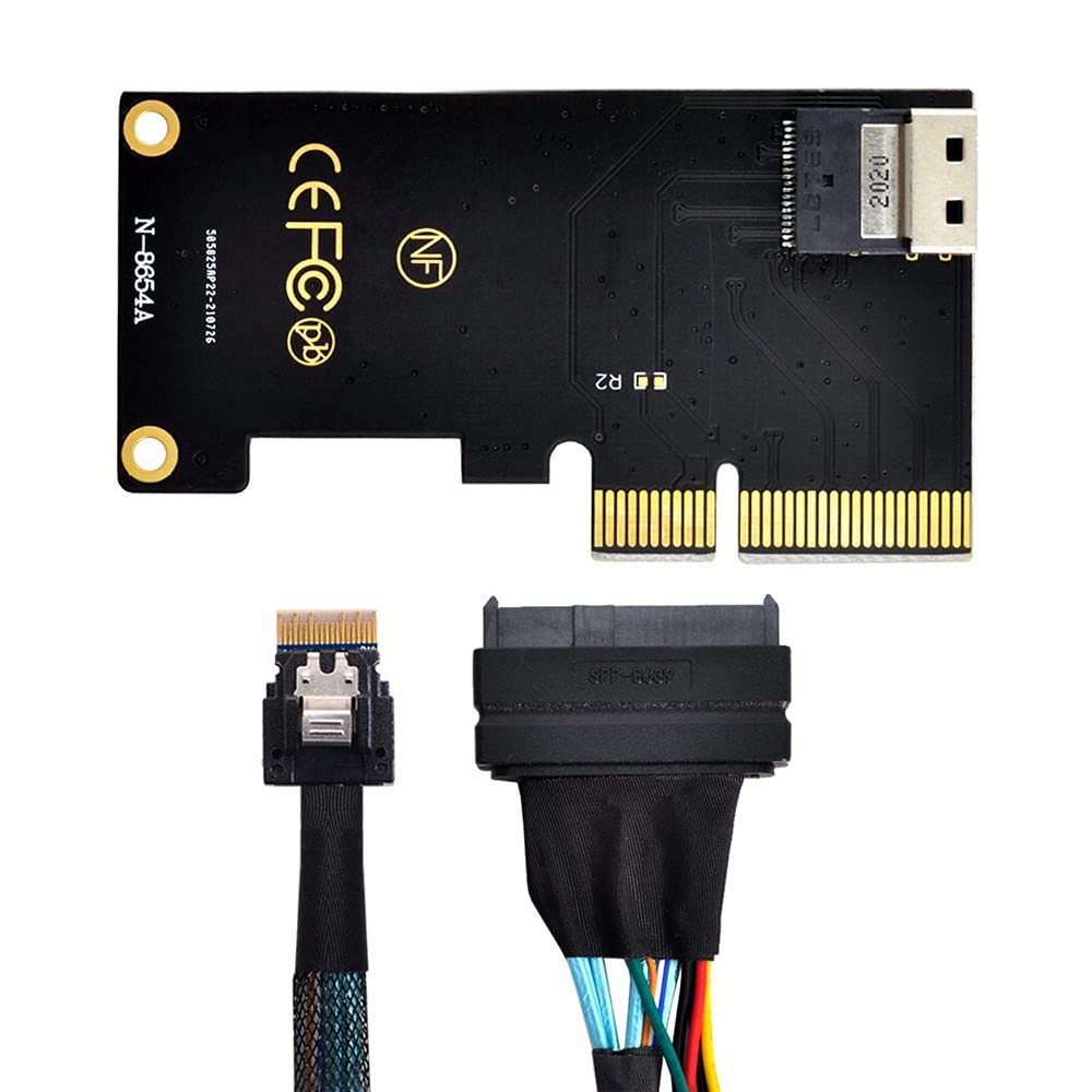 Xiwai PCI-E 3.0 4.0 to SFF-8654 Slimline SAS Card Adapter and U.2 U2 SFF-8639 NVME PCIe SSD Cable for Mainboard SSD-image-22