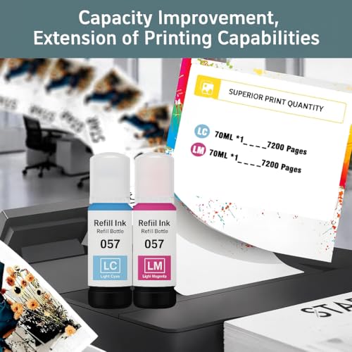 Image of KOSH 057 Refill Ink Suitable for L8050, L18050, L8150W Printers (2, Light Cyan Light Magenta)