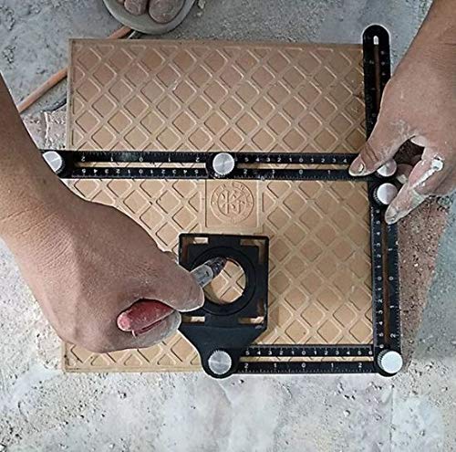 Régua Multi Ângulos 6 dobras medição P/cortar Piso Azulejo Cerâmica Madeira