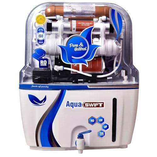 Image of Aqua X Pure(SWIFT) minlux. RO Water purifier for Home with RO+UV+UF Technology | High TDS RO Membrane | 12 Stage Filteration | 15 L Water tank | 1 Year warranty.