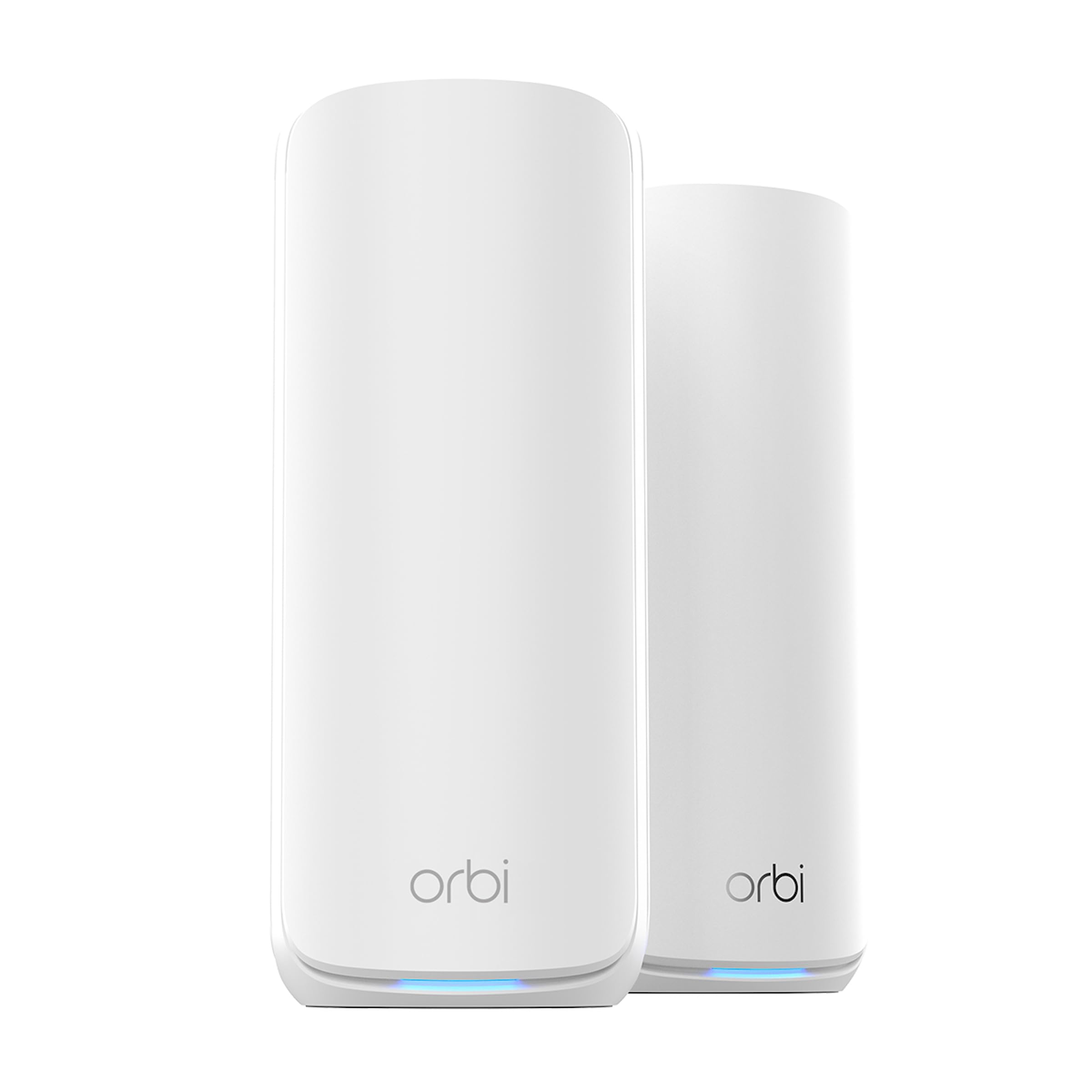 NETGEAR Orbi Serie 870 | Mesh WiFi 7 System | RBE872 | Mesh WiFi 7 Routerund 1 Satellit | Bis zu 21 Gbit/s | Abdeckung bis 400 m² | 150 Geräte | 10-GB-Internetport | Tri-Band BE21000 | 2 Pack Weiß