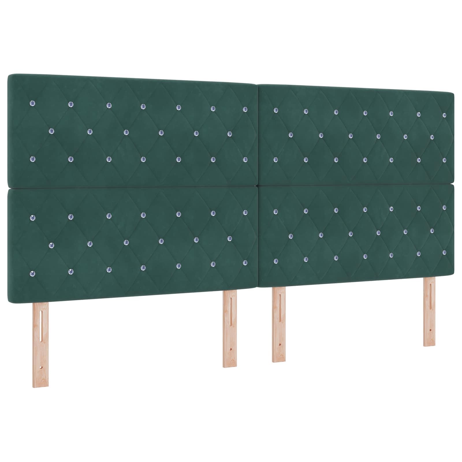 Łóżko kontynentalne z materacem ciemnozielonym 200 x 200 cm