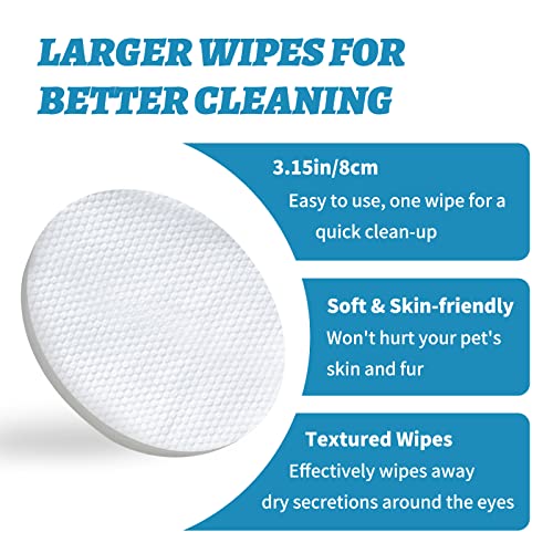 Pet Eye Wipes for Dogs & Cats – Extra-Large Textured Pads Remove Stains, Discharge & Crust from Eyes, Wrinkles, Face – Natural Soothing Formula with Witch Hazel & Chamomile – 120ct - Image 7