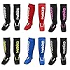 Combat Sports Washable MMA Elastic Cloth Shin&Instep Padded Guards, Premium Leg Protective Gear Guards&Pads - Ideal Shin Guard for Shin Protection, Wrestling, Sparring, Muay Thai, Kickboxing & Karate