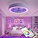 Techo Ventilador De Techo Moderna Con Luz LED Dual Bluetooth Altavoz Musical, Techo Retráctil Con Luz Regulable Cuchillas Con La Luz Y 84W Control Remoto / 58Cm, Que Dobla La Lámpara De Restaurante
