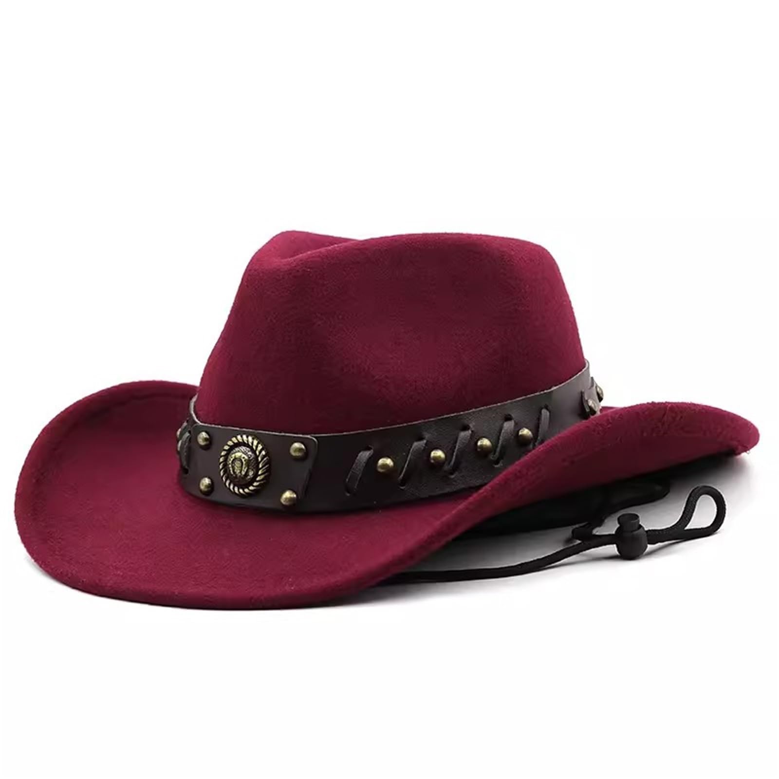 Cappello da Cowboy Cappello da Cowboy Occidentale Jazz in Tweed a Bombetta a Tesa Larga per Uomo e Donna