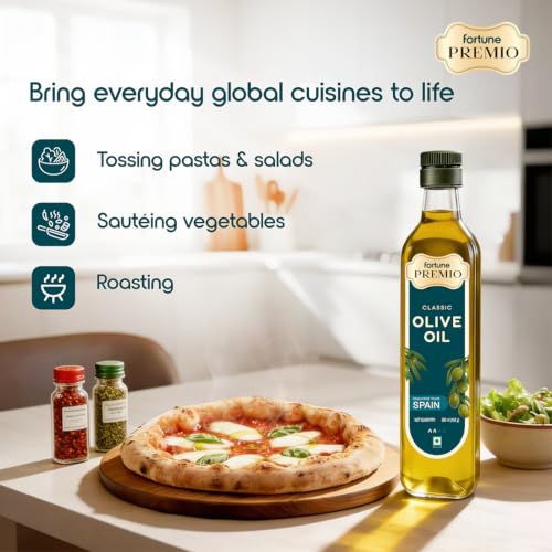 Image of Fortune Premio Classic Olive Oil 500ml | Multi-Purpose Olive Oil | Ideal for Indian & Continental Cooking | Smooth Taste | Everyday Use