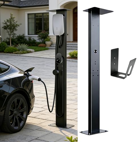 LOTHID Wallbox Stand Standmontagepfosten Standsäule für Wallbox Ladestationen für Elektroautos 1-Side (Schwarz) Größe: 140 * 24 * 15cm