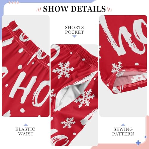 Boys' Pants Christmas Xmas Red Hoho Long Bottoms Jogger Pants Elastic Waist Trousers with Pockets S-XL4