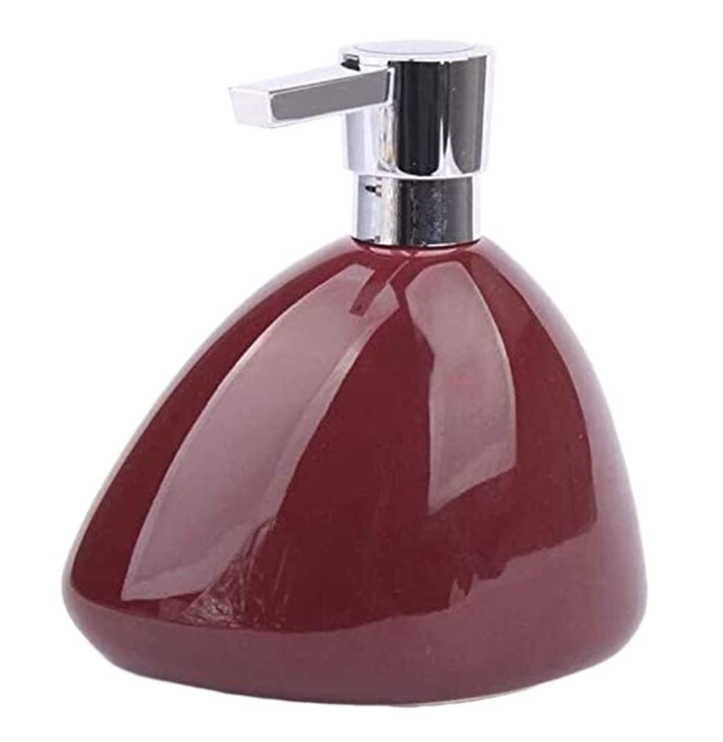 Dispenser di Sapone Dispenser di Sapone in Ceramica da 16,5 Once per Bagno, Dispenser di Sapone Liquido Ricaricabile Dispenser per Sapone in Ceramica (Color : Rot, Size : 490ml)