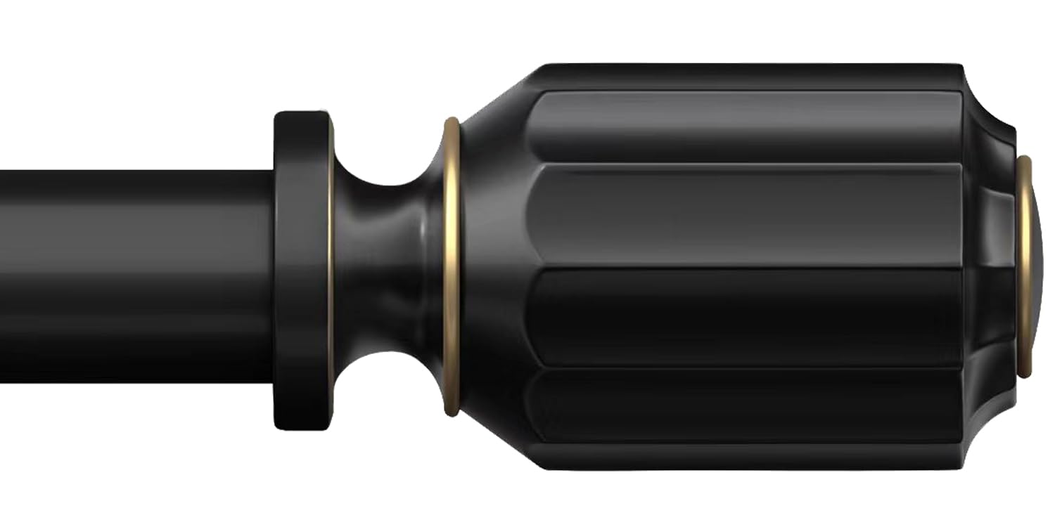 Box Space Curtain Rods for Windows 28 to 48 inch-3/4 inch Diameter Black Curtain Rods Adjustable Decorative Small Curtain Rod for Bathroom Bedroom Kitchen