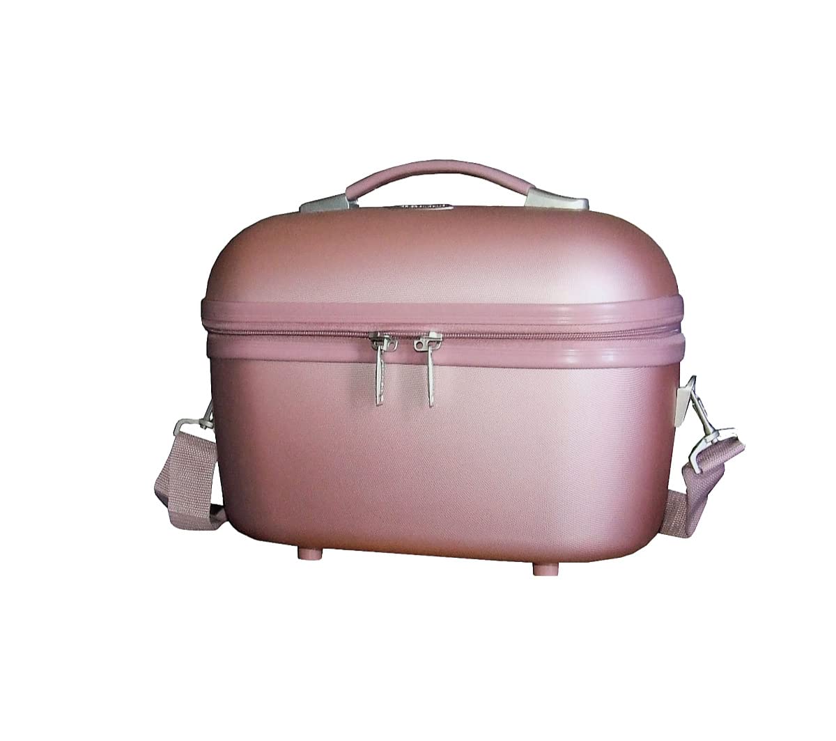 Vanity Twarde Case Różowy z uchwytem i paskiem na ramię - Kosmetyczka, Makijaż-Snowball, Różowy, Vanity case i piórnik, makijaż
