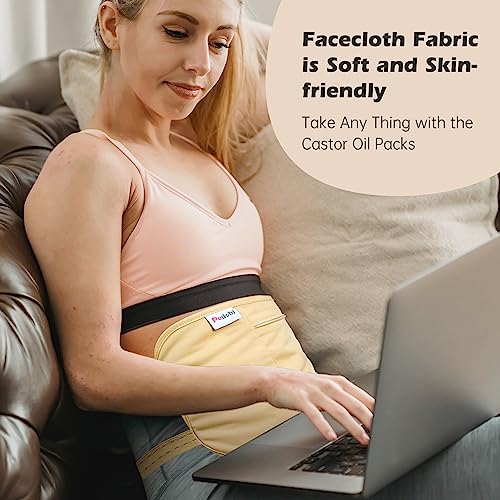 Image of Castor Oil Pack Wrap - Organic Cotton Reusable & Highly Absorbent Castor Oil Pack Compress