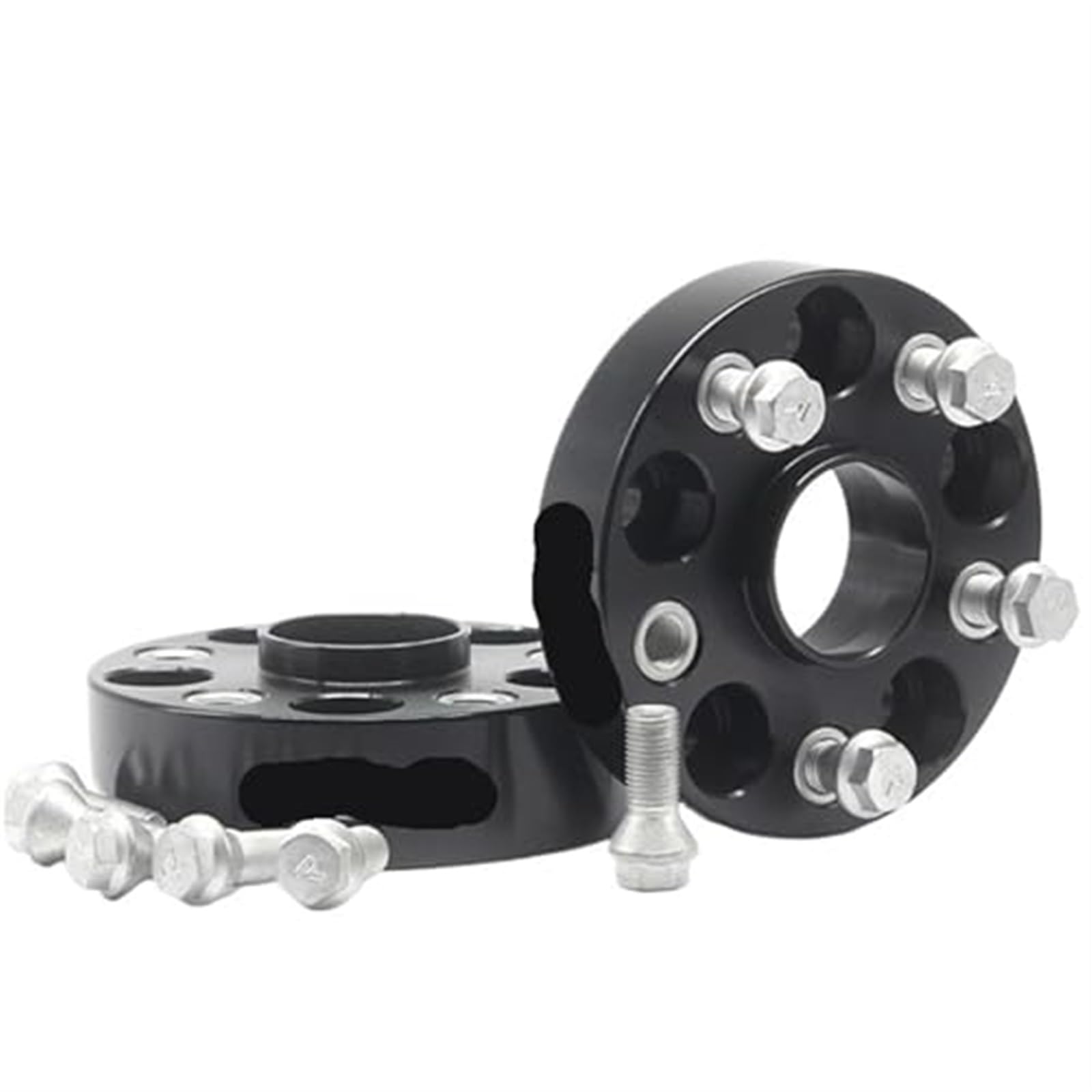 2 szt. Dystanse kół Adapte 25/30/35/40mm 5x112 66,6mm, dla, nowy samochód M15x12,5 Adapter dystansowy do kół samochodowych(BLACK 2PCS 25MM)