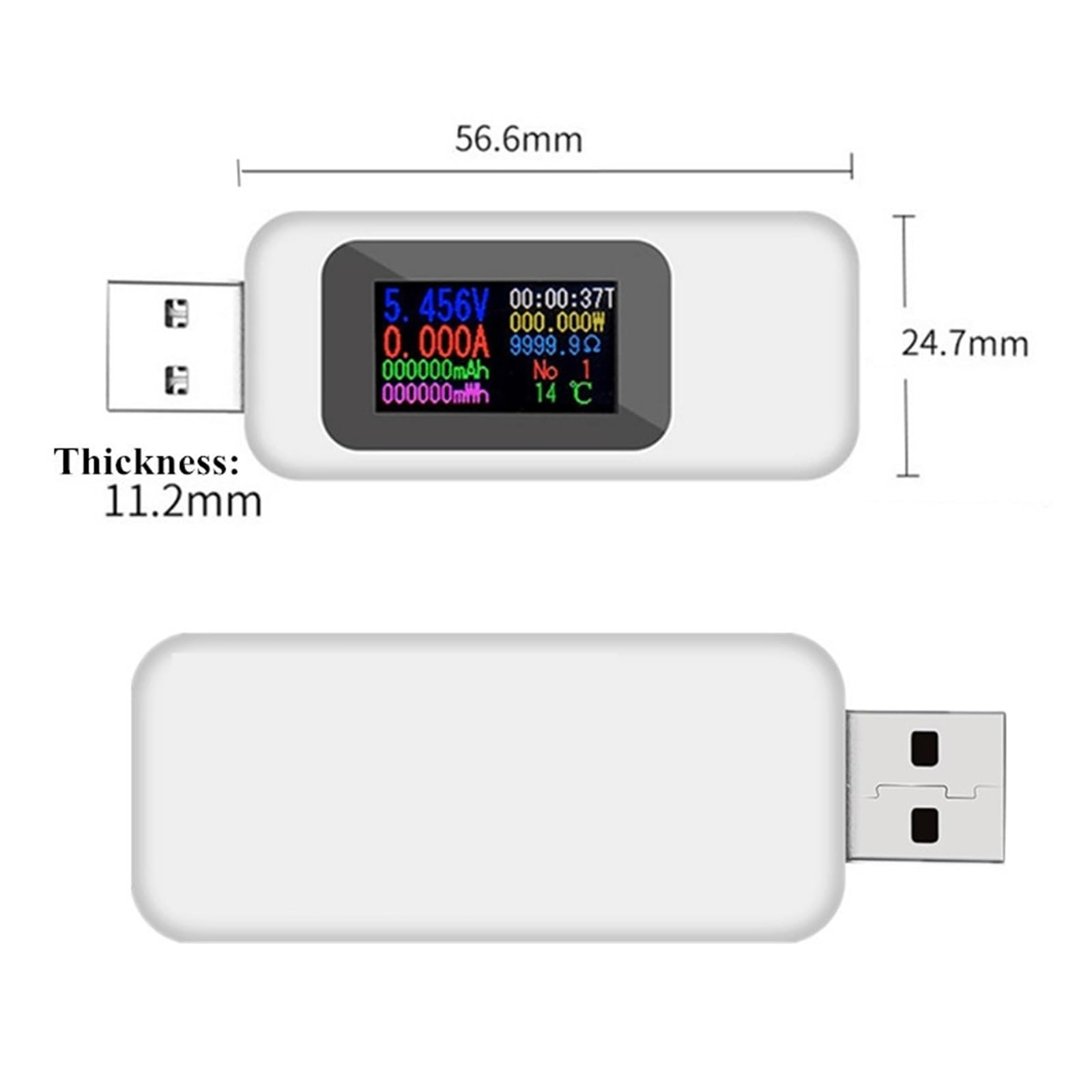 Woltomierz, 10 W 1 Wielofunkcyjny Tester Gniazda USB Złącze Napięcia Prądu Ładowania Akumulatora Power Bank 10 Sztuk/partia(Wit)