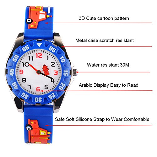 Image of Kids Watches for Boys Girls, 3D Cartoon Wrist Watch for Child Ages 3-8 | Cute Soft Silicone Watchband, Analog Dial, Daily Waterproof Durable, Birthday Christmas Ideal Gift for Little Child