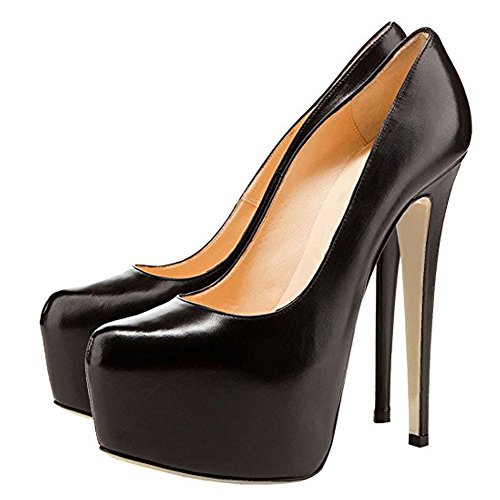 Women's High Heel Platform Round Closed Toe Dress Pump Shoes3
