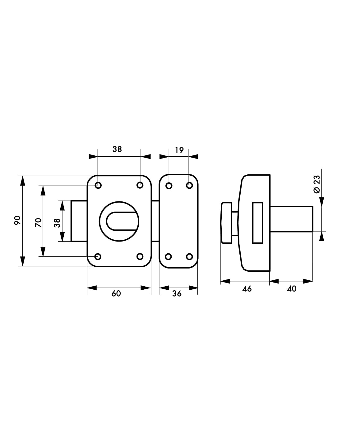 Verrou à bouton Apache, haute sécurité, pour porte d'entrée, cylindre 40 mm, acier robuste, 3 clés incluses, finition époxy blanc, installation facile, design élégant, THIRARD