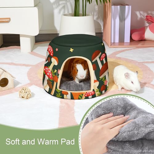 image for Glittme Guinea Pig Hideout, 2 in 1 Guinea Pig Bed with Removable Pad, 