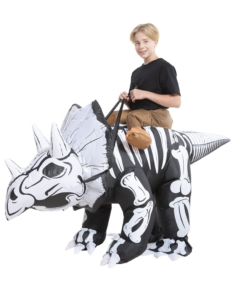 Inflatable Child Skeleton Dinosaur Costume, Ride on Cosplay Boys Girls