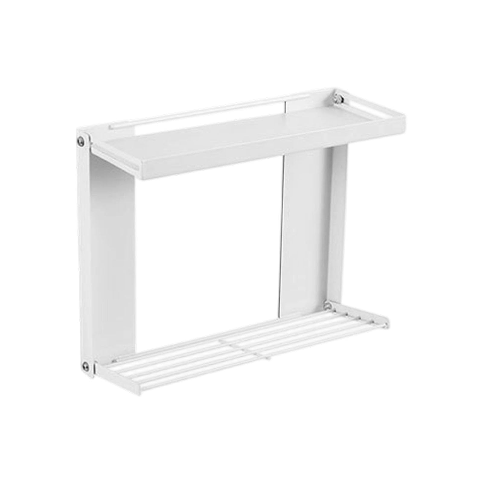 Wegiwuca Wall Mounted Kitchen Seasoning Holder with Foldable Fashion and Easy Setup Perfect for Compact Space Arrangement Multi Purpose Seasoning Rack