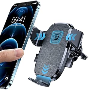 Car Phone Holder Mount, LISEN [2022 Upgrade Auto Locking] Phone Holder for Car with Hook Clip Air Vent Car Mount…