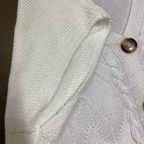 Pull-over manches courtes gilet maille cardigan boutonné - 3
