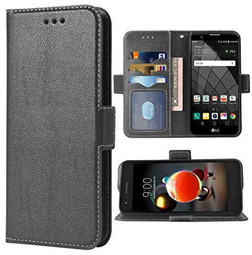 Phone Case for LG Stylo 2 Folio Flip Wallet Case,PU Leather Credit Card Holder Slots Heavy Duty Full Body Protection Kickstand Hard Hybrid Protective Phone Cover for LGStylo2 Cases Women Men Black