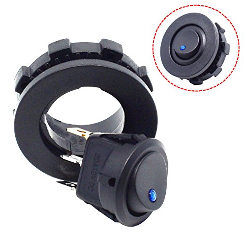 Cllena Car Truck Round Rocker Toggle Switch SPST On-Off Control with Switch Housing