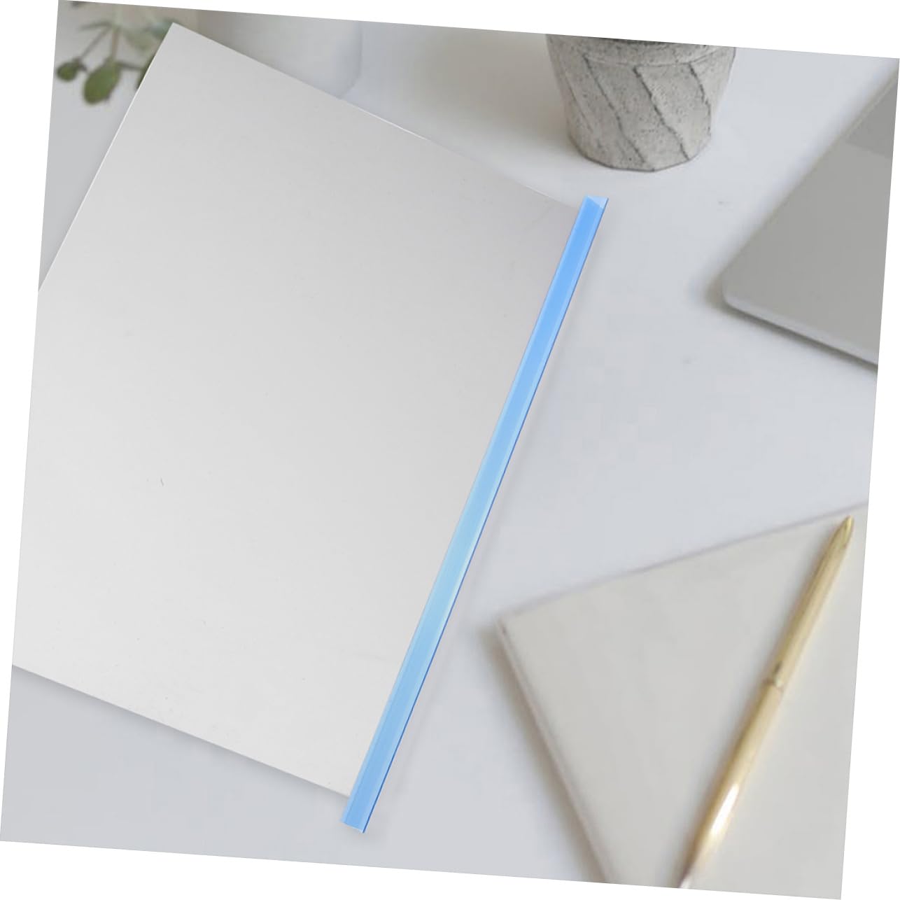 DOITOOL 50 Stück Teiliges Transparente Buchbinderschienen Rückenbreite Stabile Kunststoff Bindeschienen mit Gleitendem Zuggriff für Lose Blattsammlungen und Ordner