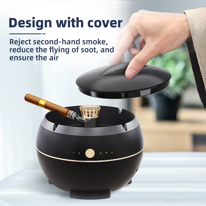 Posacenere Con Aspirazione 2 in 1 Purificatore d'Aria, Portatile Senza Fumo, Multifunzione Con Filtro per Home Car Office