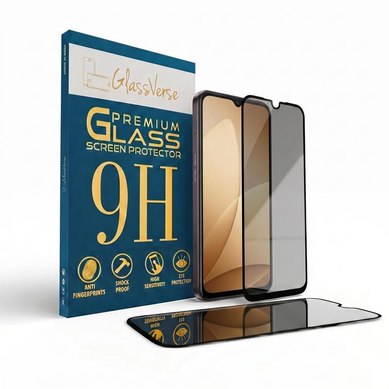 Image of GlassVerse Ultra Privacy Tempered Glass For Oppo A6c 4G (Pack Of 2) with Free Installation Kit. Edge To Edge. (In-Screen FingerPrint Lock will not work with the Privacy Guard) - 6.75 inch