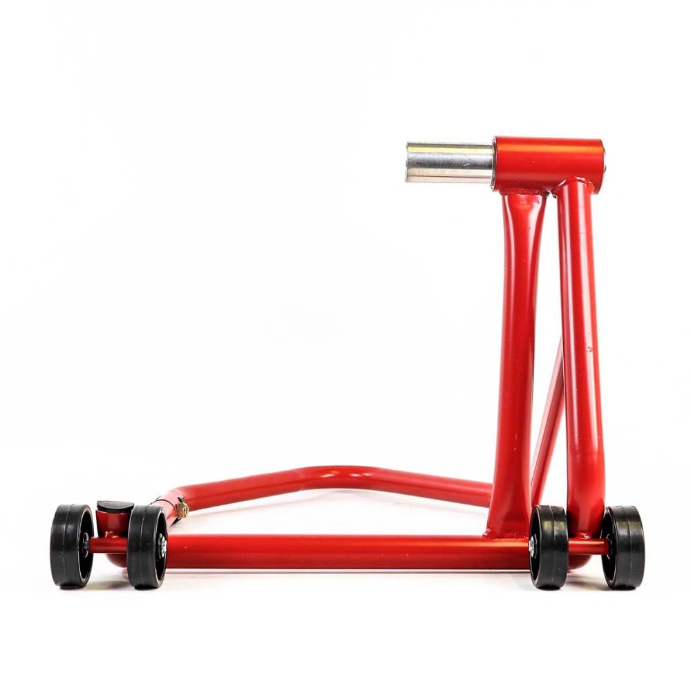 Béquille d'atelier Arriere monobras pour Levage Moto Triumph Tiger Sport Sprint Dayton 955 T595 Speed Triple 97-20/ KTM 1290 SP GT/R 14-23 en axe 27.5mm - Rouge