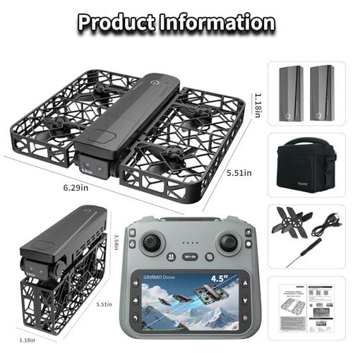 UAVRIAO Foldable Pocket Mini Drone with 2K Camera, Automatic Follow, Selfie Drone, Gesture Control, Smart Flight Paths, One-Click Takeoff/Landing, 360 Grid Protection, Stunt Mode for Adults Beginner - Image 4
