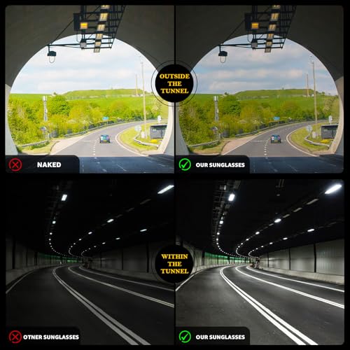 Image of TJUTR Mens Photochromic Sunglasses Day & Night Driving Z87 Sun Glasses Polarized UV400 Protection Safety Glasses