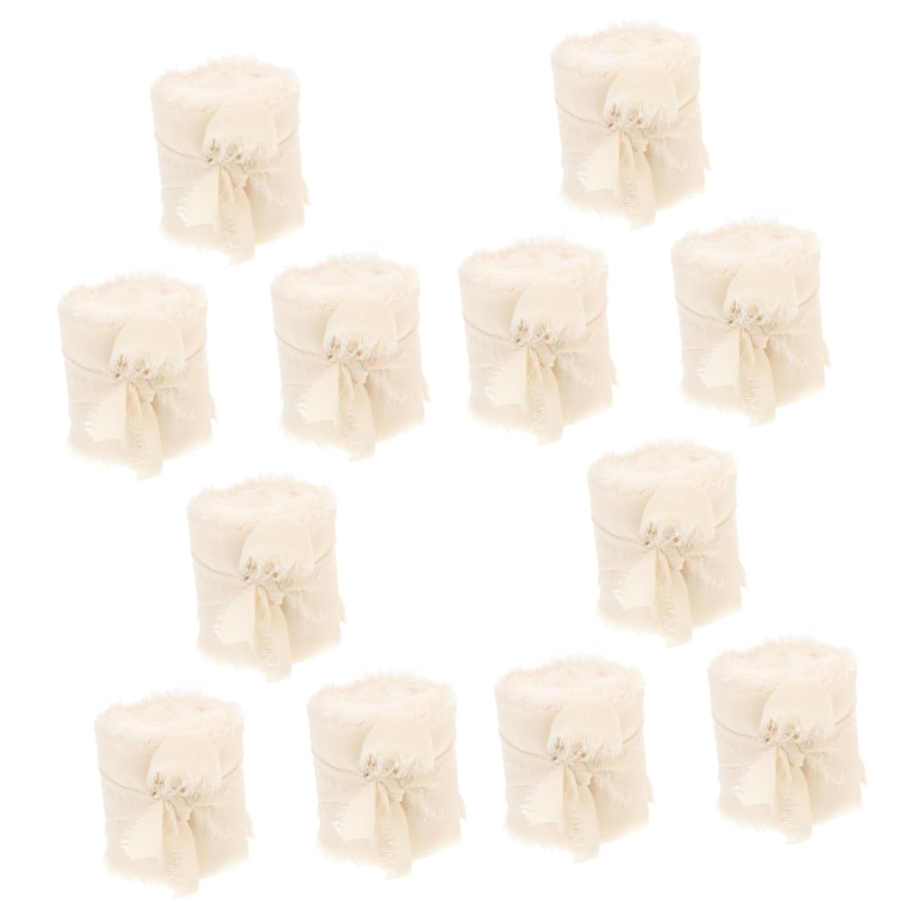 SHINEOFI 12rollen Handgemachte Fransen-bänder Für Hochzeitsdekoration Chiffon-ribbons Für Blumensträuße Geschenkverpackungen Und -projekte Yards