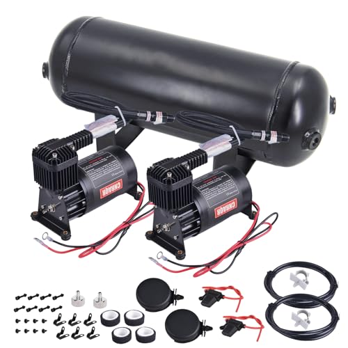 CNRAQR 3 Gallon Air Tank with 150PSI Air Compressor 2PCS for Suspension/Air...