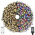Chuya Christmas String Lights 500 Led Light Christmas Decoration Color Changing Warm White & Muticolor 11 Modes UL588 for Christmas Tree Lights Decor Outdoor